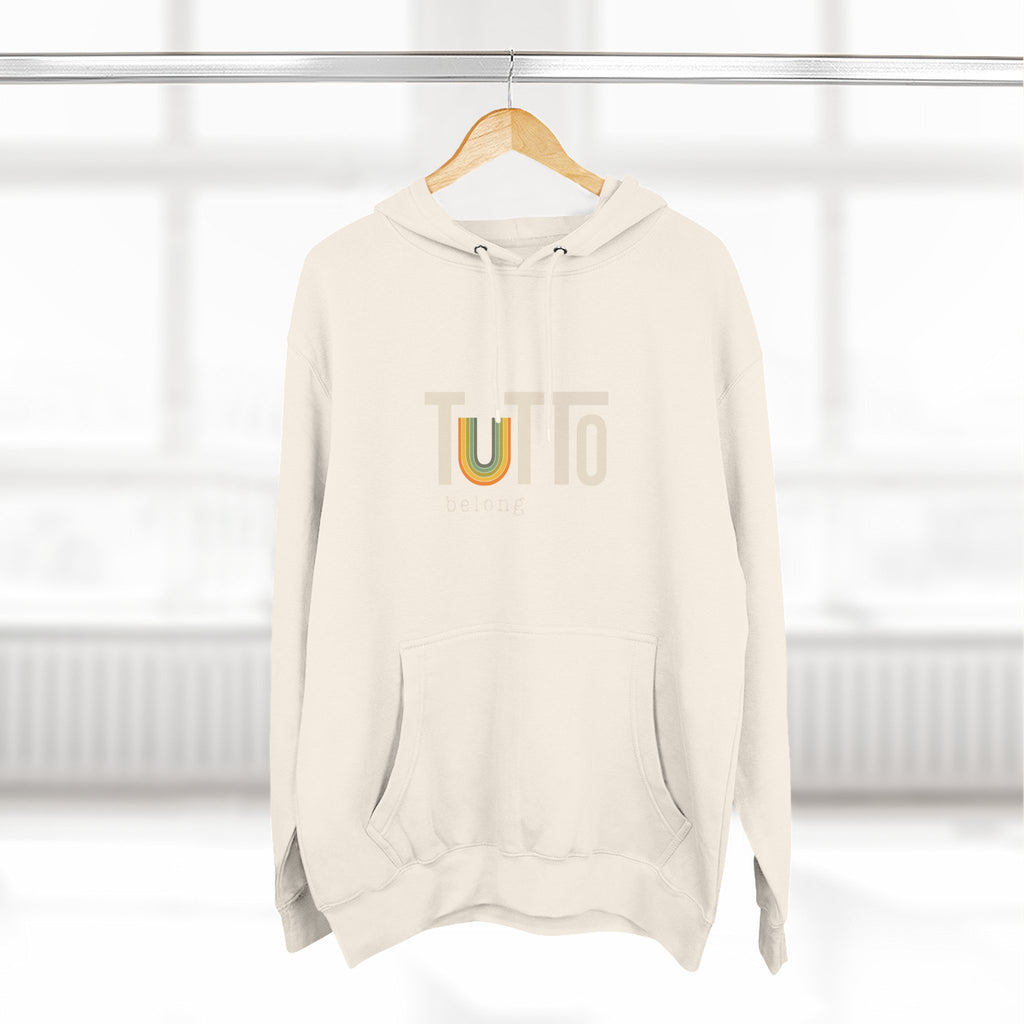 TUTTo U belong Hoodie w/ Muted Rainbow Cozy Hoodie