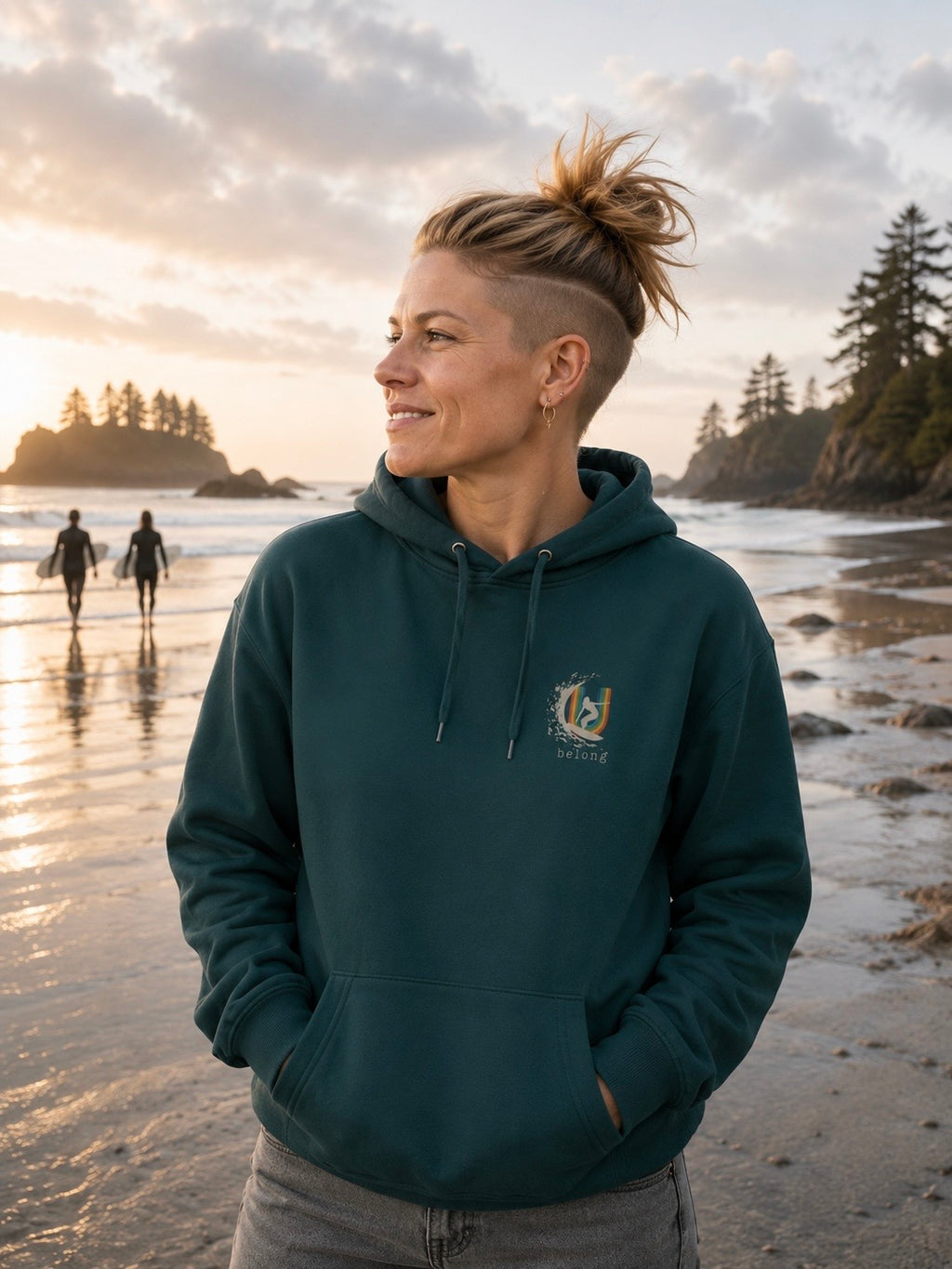 Tofino B.C.inspired Surfer Girl U belong– Fleece Hoodie