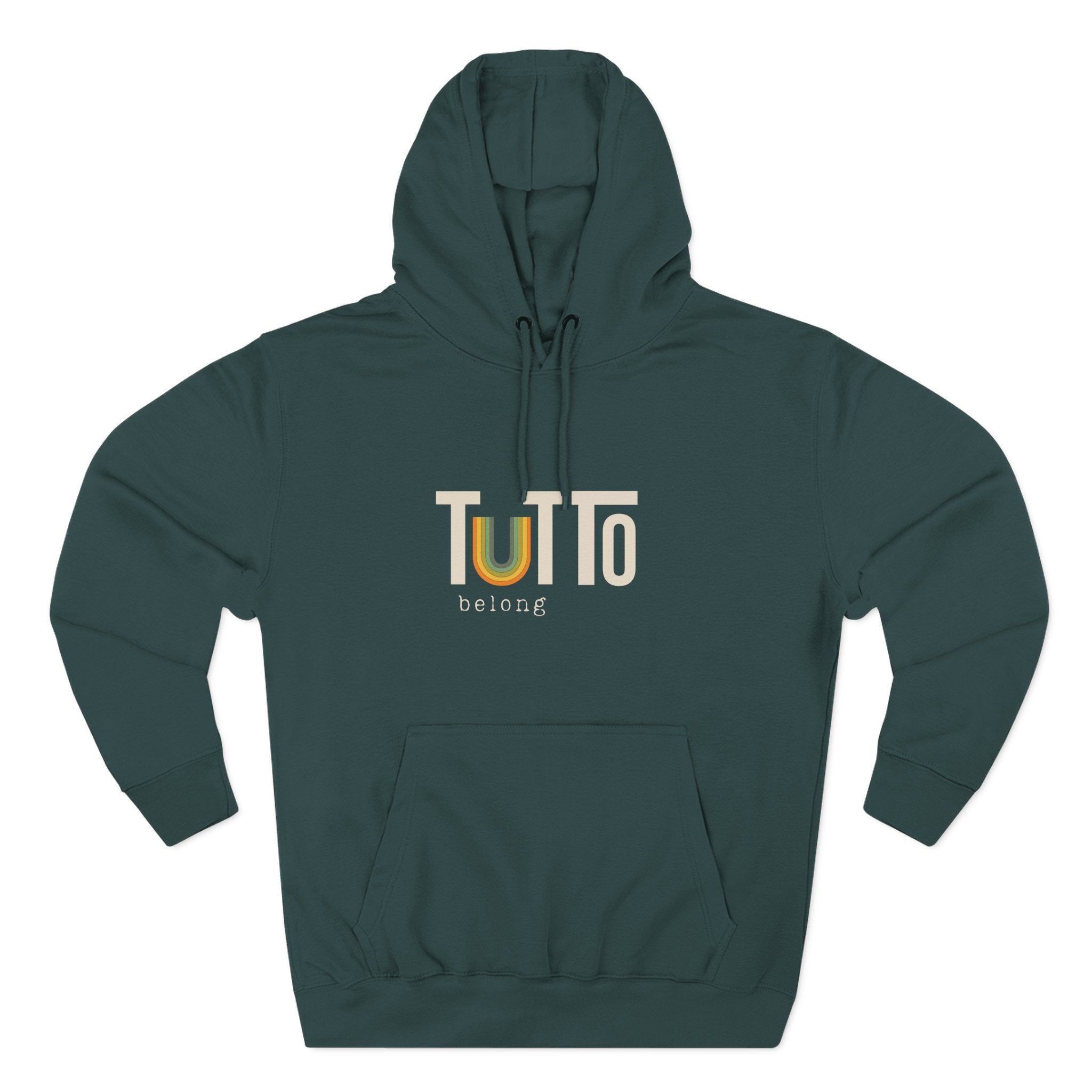 TUTTo U belong Hoodie w/ Muted Rainbow Cozy Hoodie