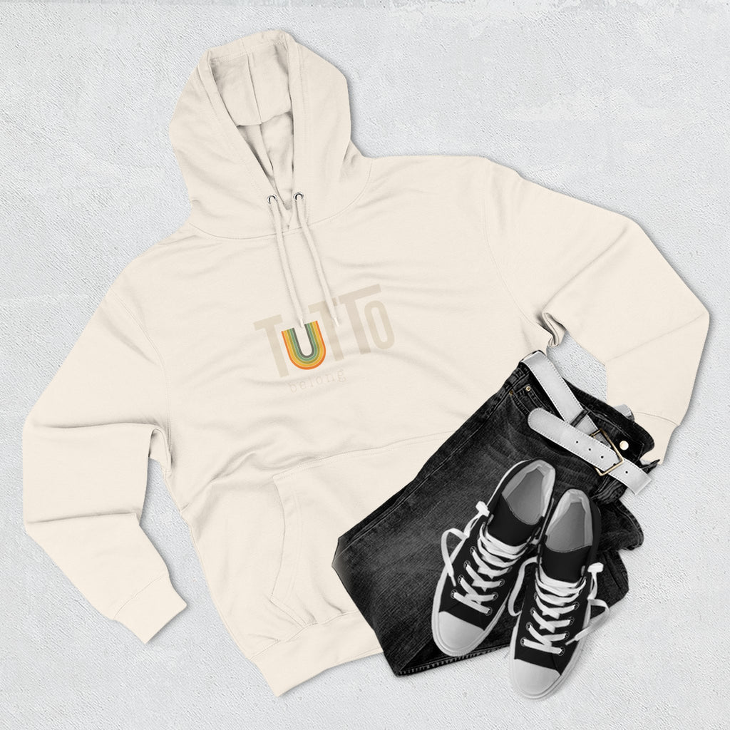 TUTTo U belong Hoodie w/ Muted Rainbow Cozy Hoodie