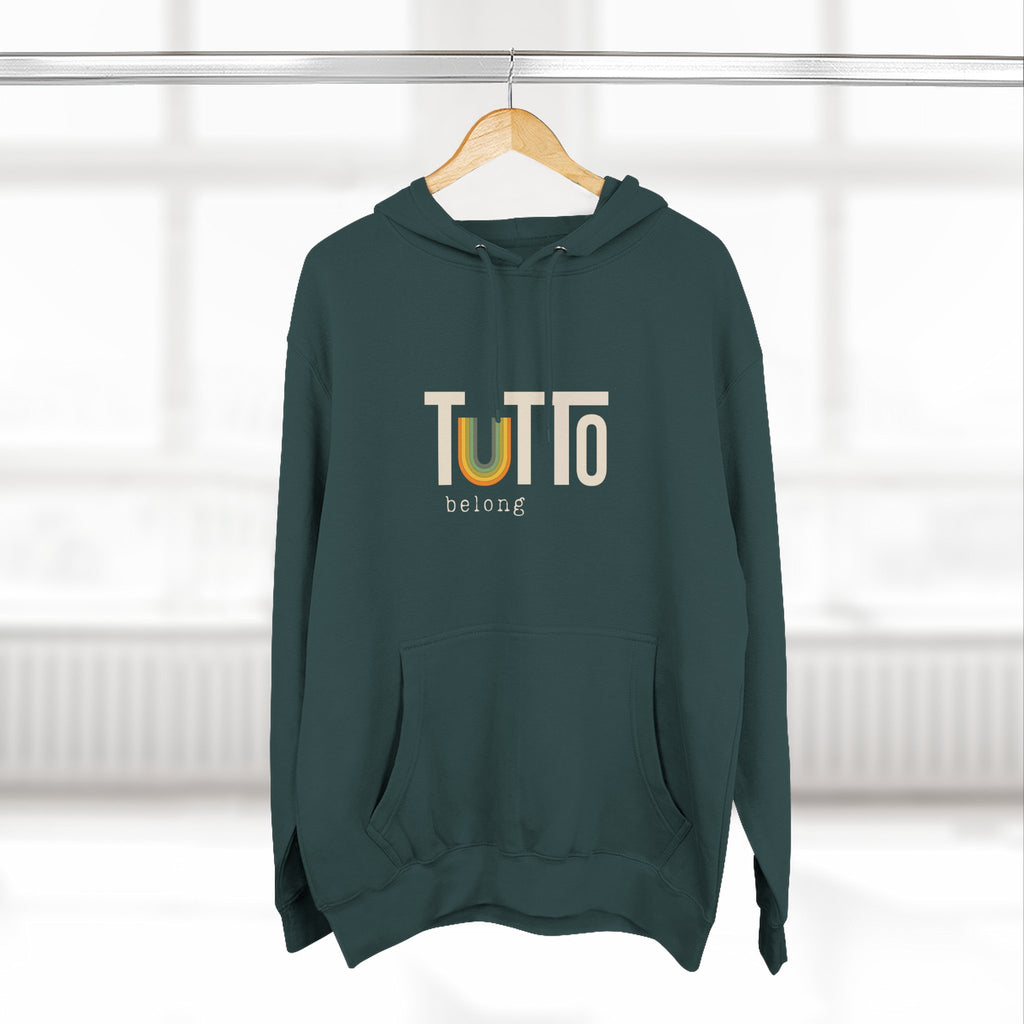 TUTTo U belong Hoodie w/ Muted Rainbow Cozy Hoodie