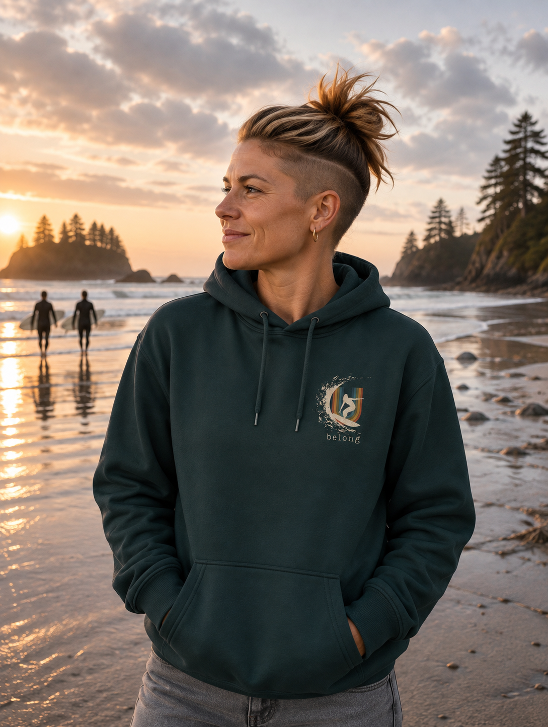 Tofino B.C.inspired Surfer Girl U belong– Fleece Hoodie