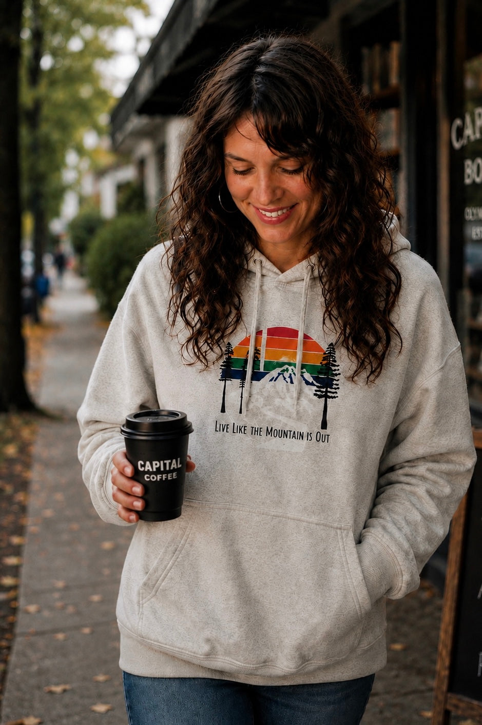 Live Like the Mountain is Out Hoodie - Mount Rainier