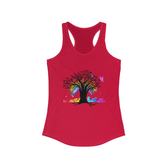 Rainbow Tree of Life Racerback Tank Top