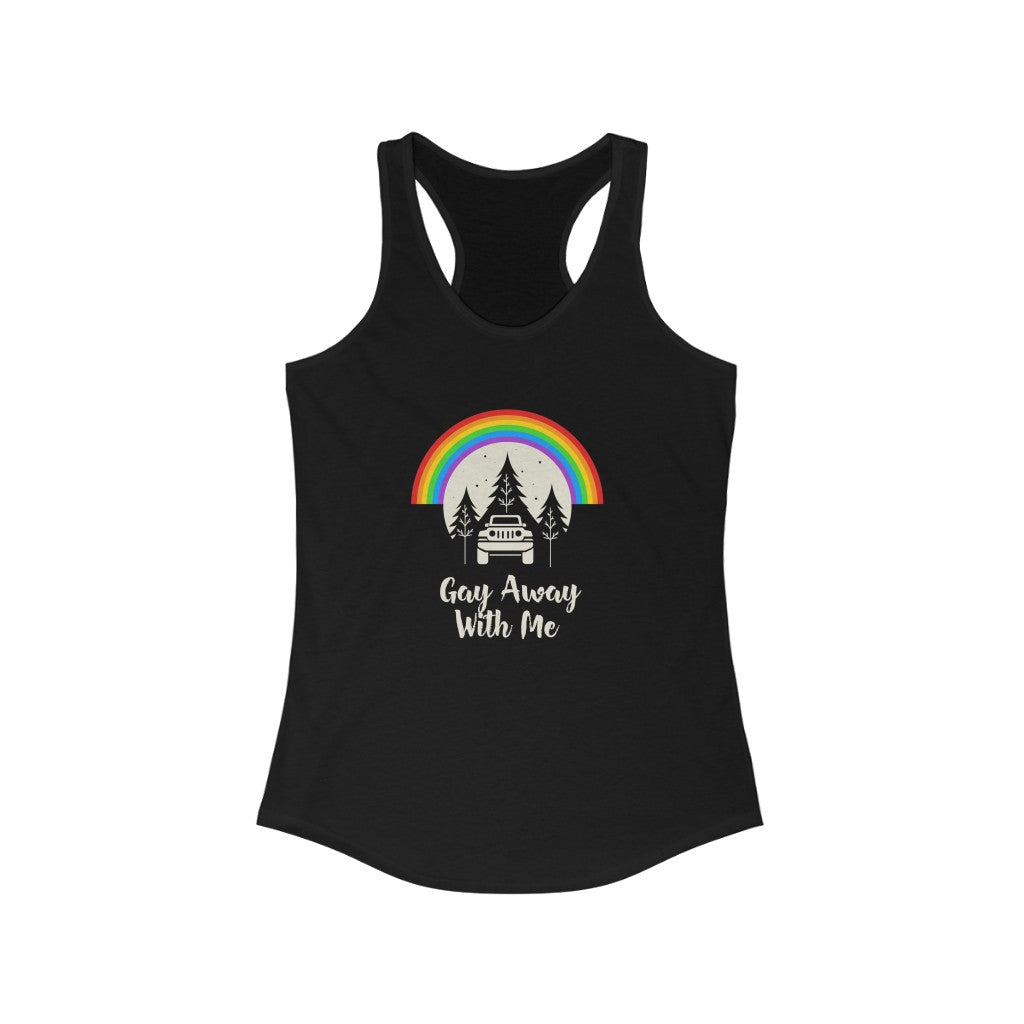 Jeep Gay Away with Me Racerback Tank Top