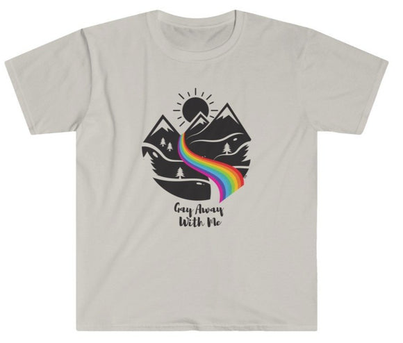 Mountain Gay Away With Me Unisex Softstyle T-Shirt