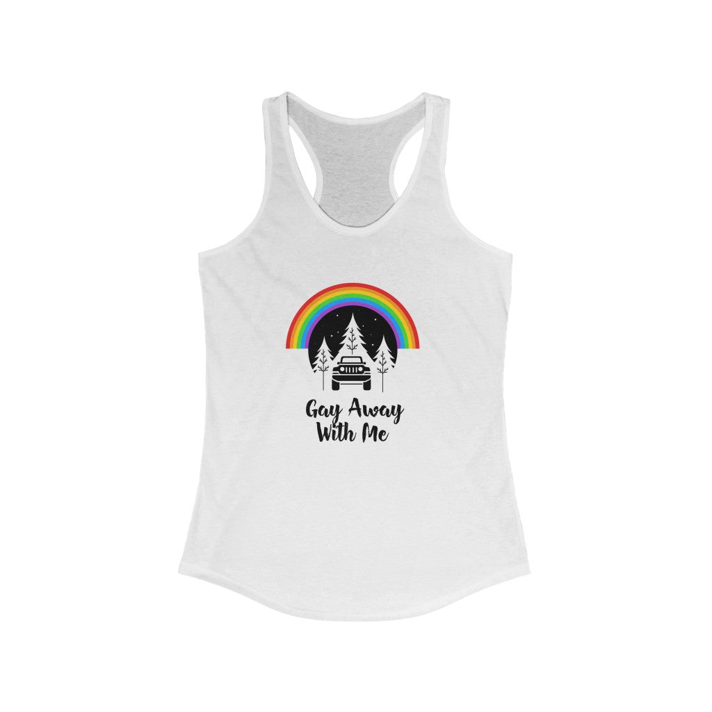 Jeep Gay Away with Me Racerback Tank Top