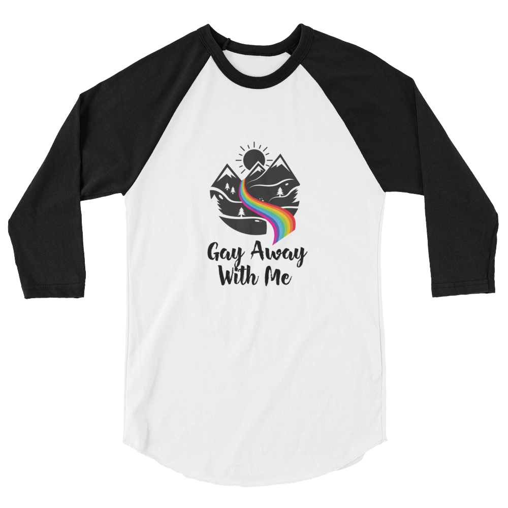 Mountain Gay Away with Me 3/4 sleeve Raglan Baseball Shirt